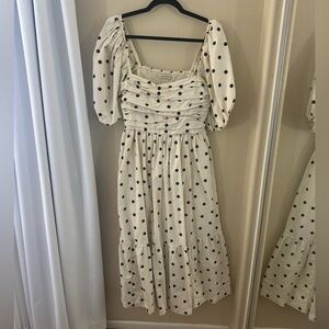 The A&F Emerson Linen-Blend Puff Sleeve Midi Dress